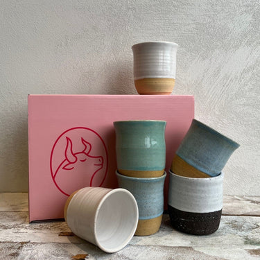 White & Charcoal Ceramic Tumbler